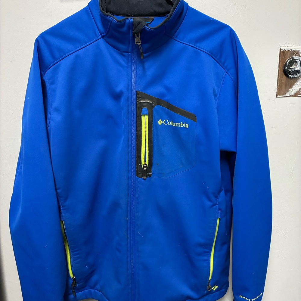 Columbia interchange Omni shield Blue and Yellow Softshell Jacket